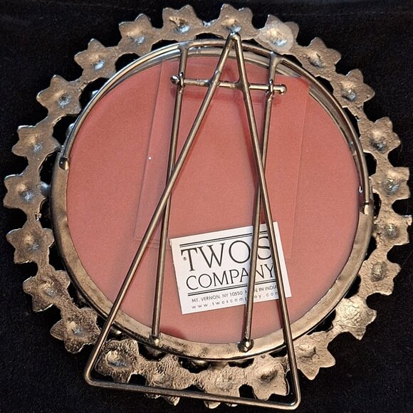 Two's Company Oval Double Austrian Crystal Picture Frame 3" Round Frame NIB - Picture 2 of 6